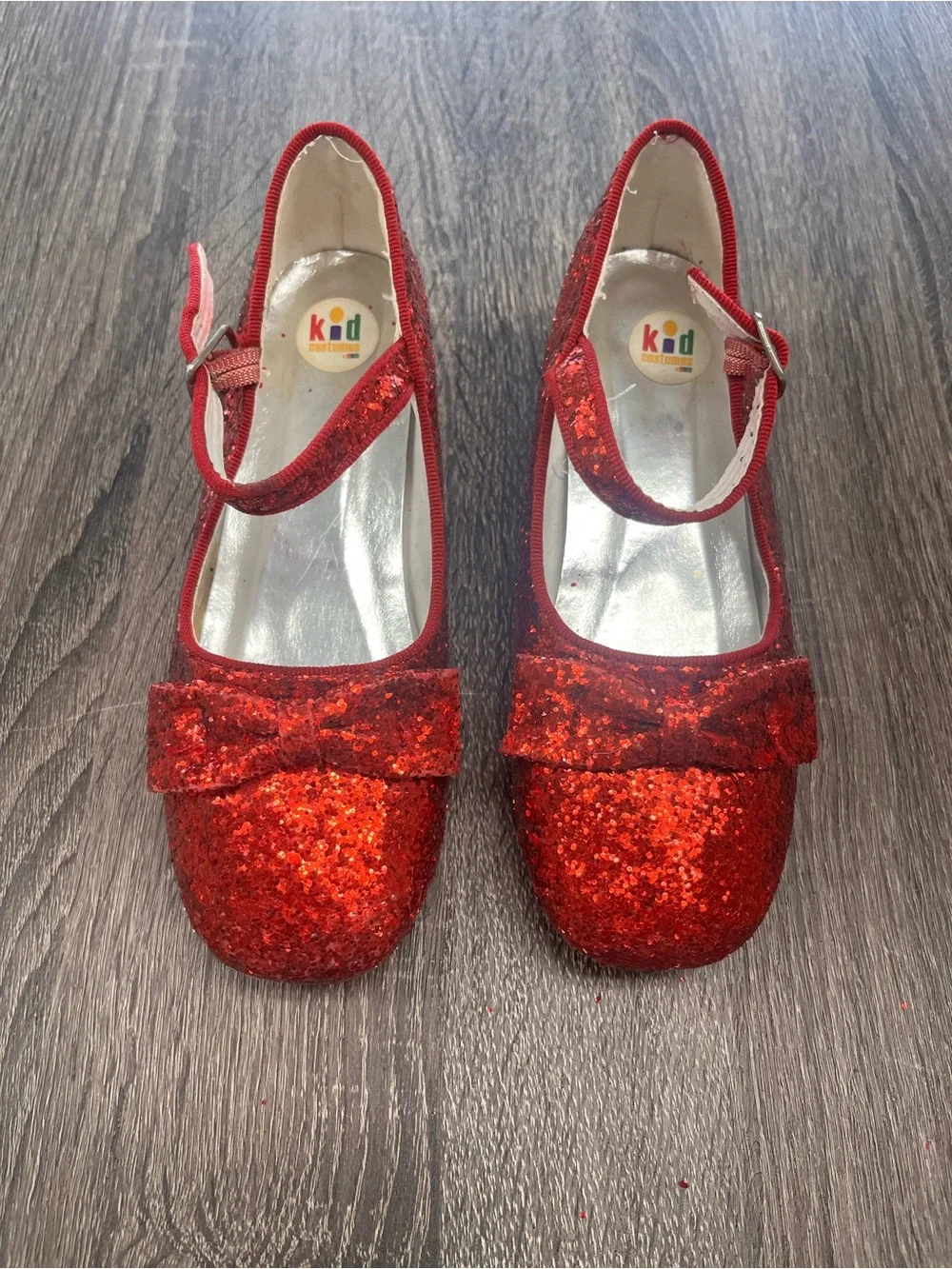 Kids Red Glitter Mary Jane Dress Shoes with Bow Dorthy Wizard of Oz Costume